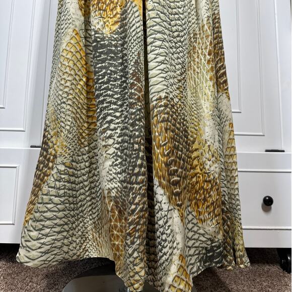 Anne Klein Collection Snake Print Sleeveless Silk Long Dress Sz 6 Formal Elegant - Picture 5 of 16